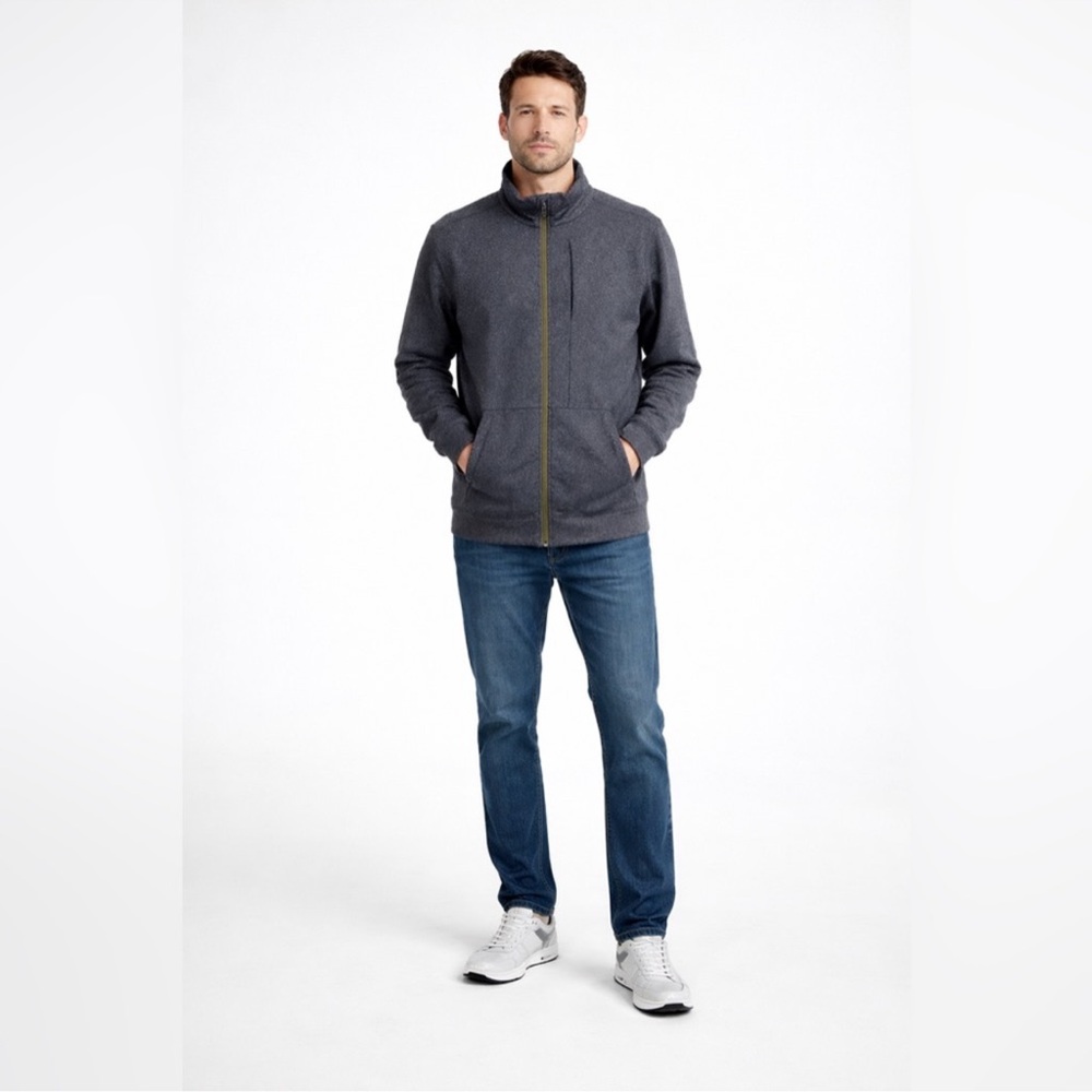 Lululemon Men’s Heather Gray Full Zip Track Jacket Zipper Stand Collar Pockets M